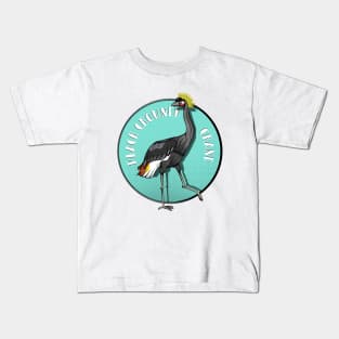 Black Crowned Crane Kids T-Shirt